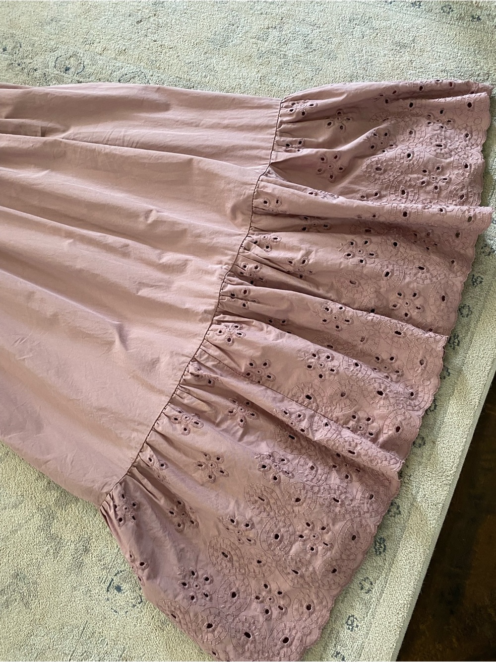 En Saison Barnette Maxi Dress Dusty Rose Mauve Cotton Eyelet Open Back Pockets - Picture 6 of 16